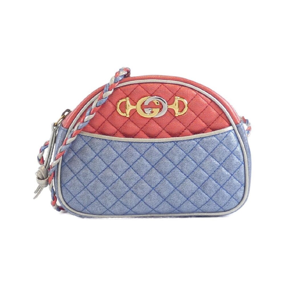 Gucci Zumi Trapuntata Dome Bag quilted red blue metallic